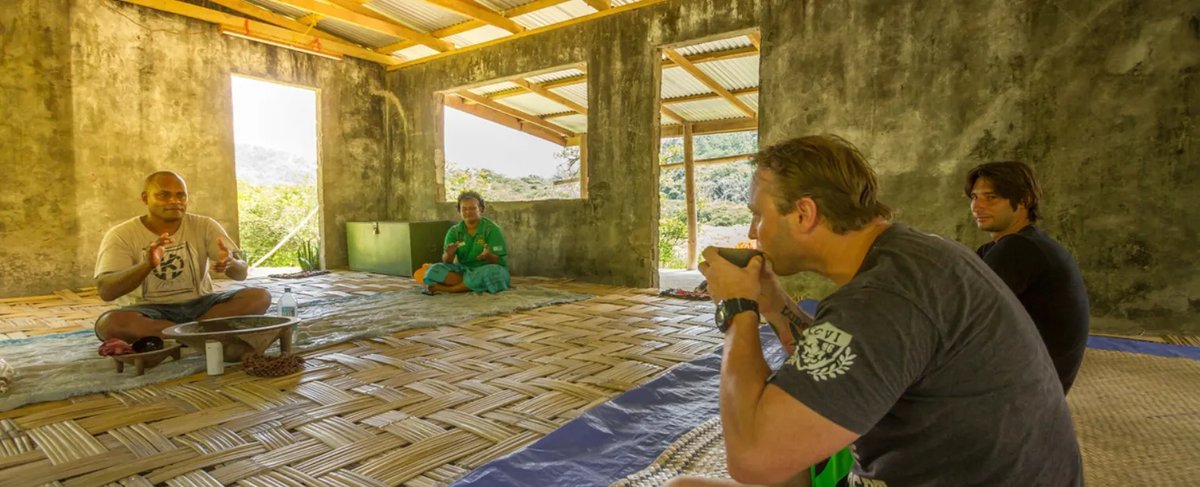 Kava ceremony in Fijian village