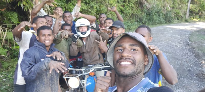 Selfie with friendly locals